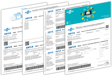 Ilustração de modelos de boleto pré-cadastrados