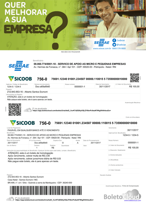 Ilustração de boleto com logomarca personalizada