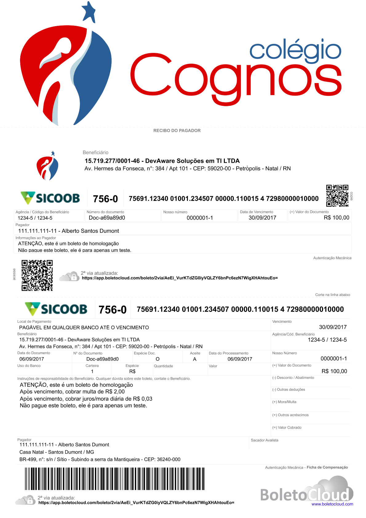 Exemplo 14 de boleto personalizado