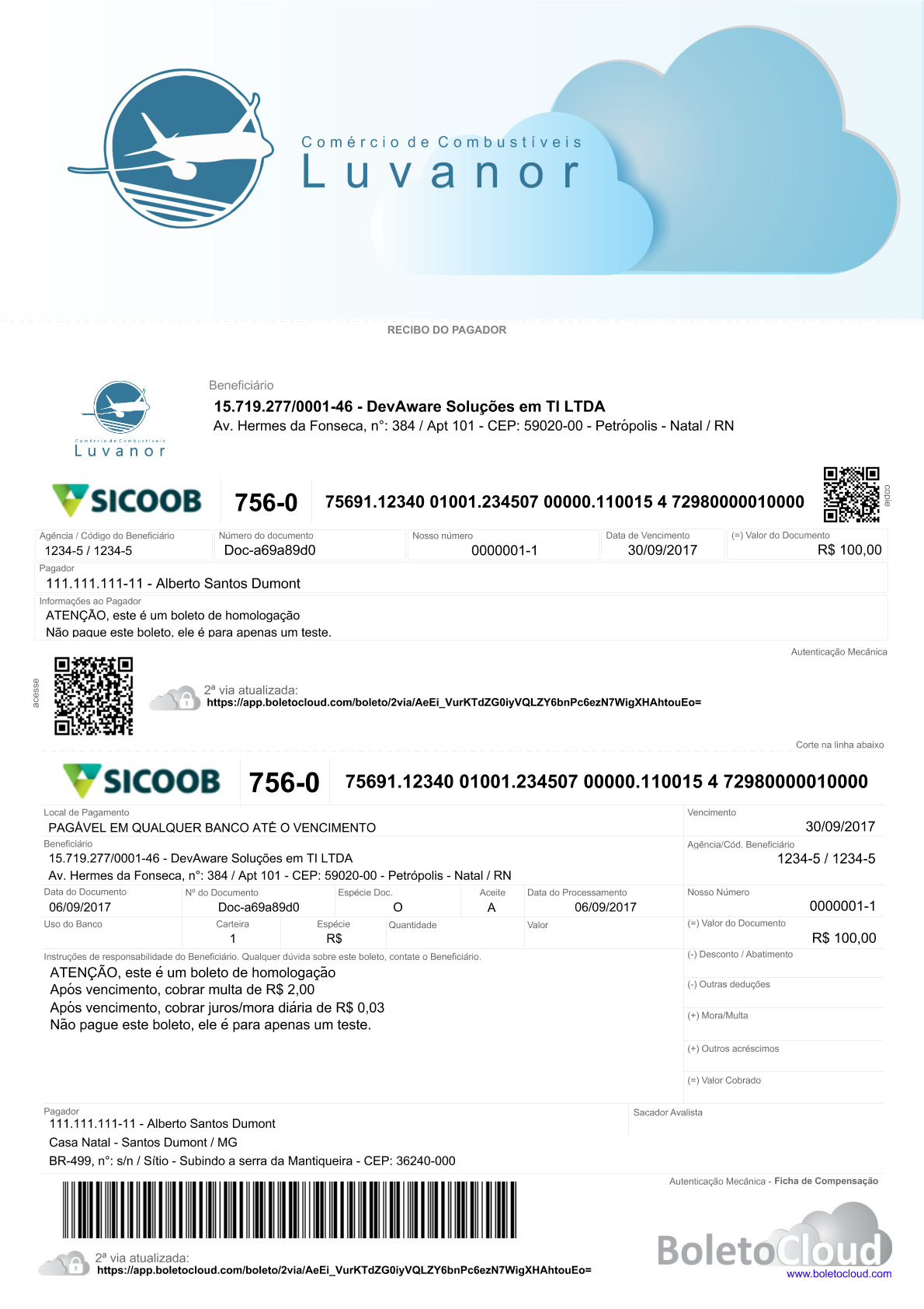 Exemplo 15 de boleto personalizado