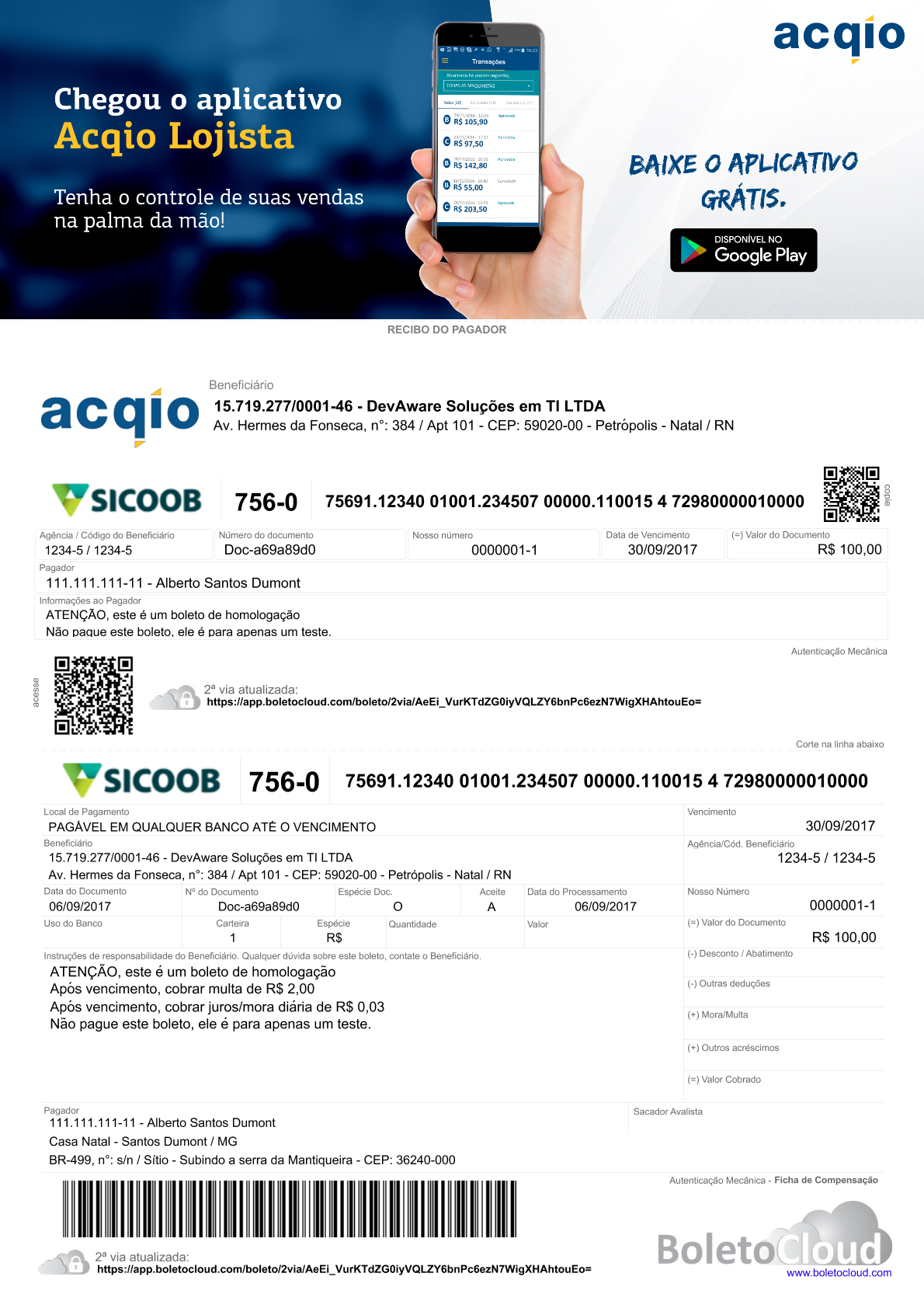 Exemplo 19 de boleto personalizado