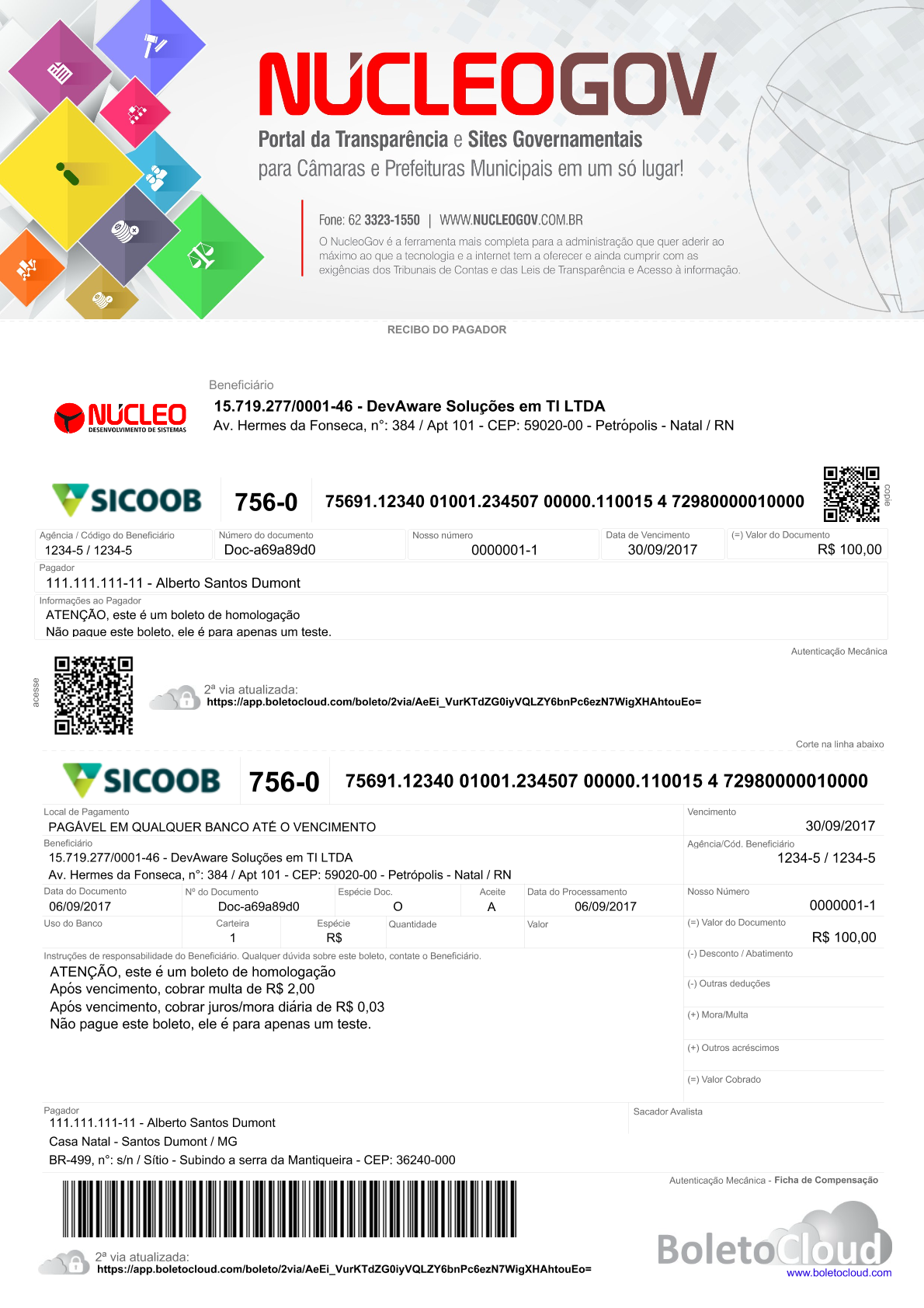 Exemplo 22 de boleto personalizado