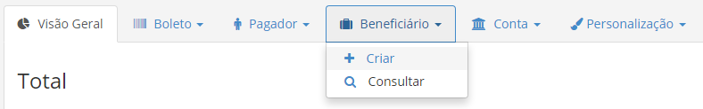 Menu Beneficiário - Criar